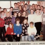 Klasa IV H wychowawca J. Ambrożko, rok szkolny 1992/1993
